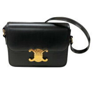 Celine Teen Triomphe Bag black shiny calfskin shoulder